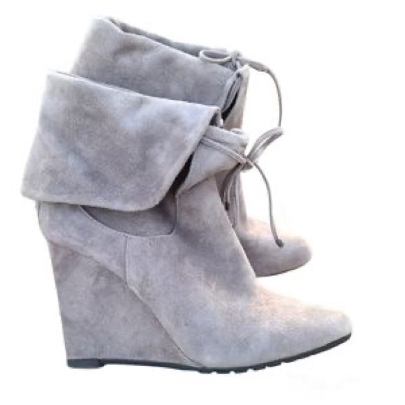 white house black market grey suede ankle britton boots - Picture 4 of 6